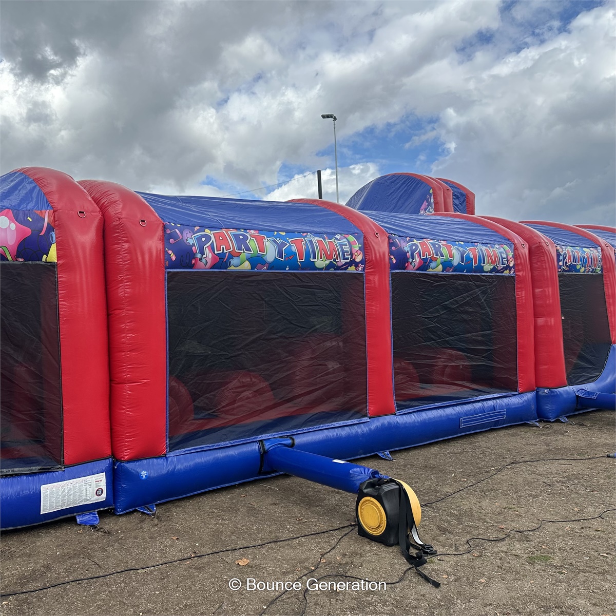 Party Time 5 piece 10ft slide assault course with 180 turn - Bouncy ...